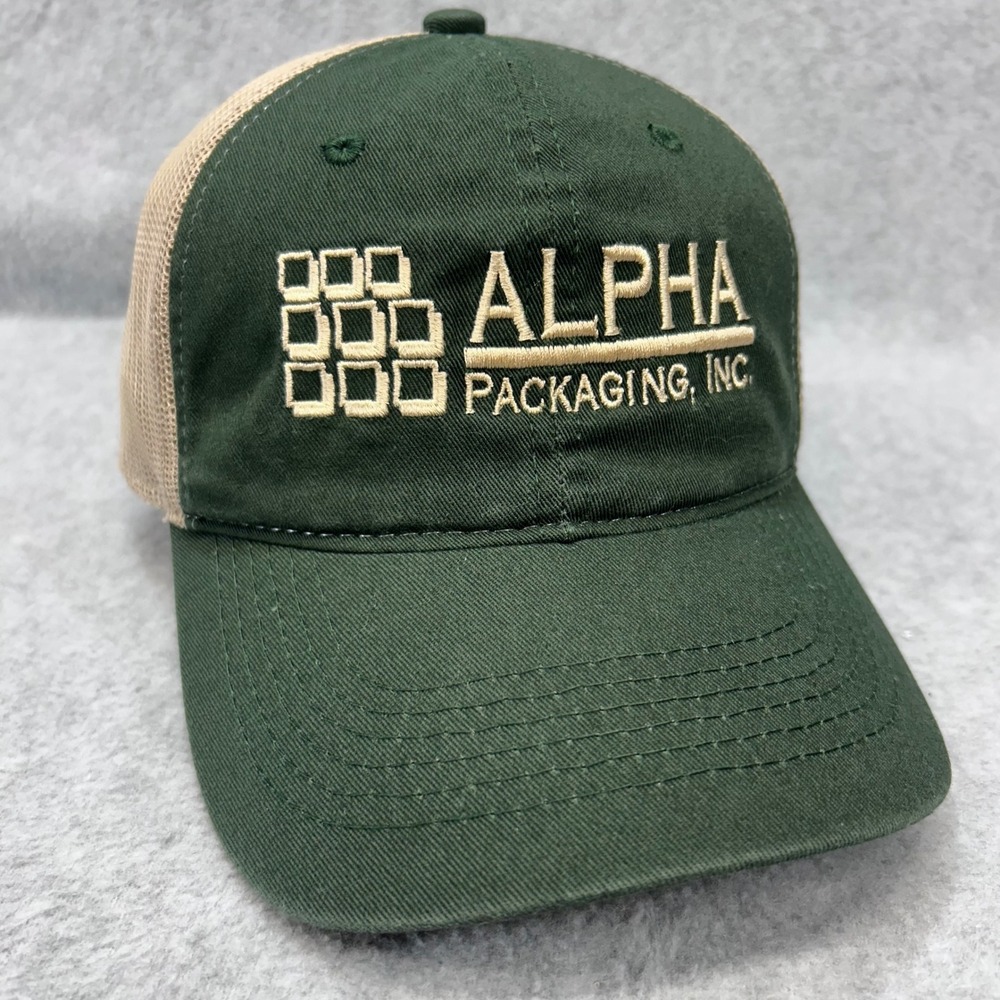 Alpha Packaging Inc Mens Green Outdoor Cap Trucker Hat Mesh Snapback OSFM